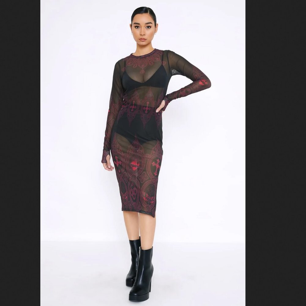 NWT Invocation Sheer Long Sleeve Tee Dress - Limited